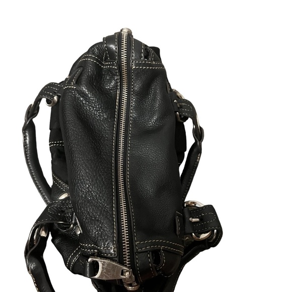 B. Makowsky Large Shoulder Bag Purse Shopper Black Leather Double Strap Zipper - Picture 13 of 14